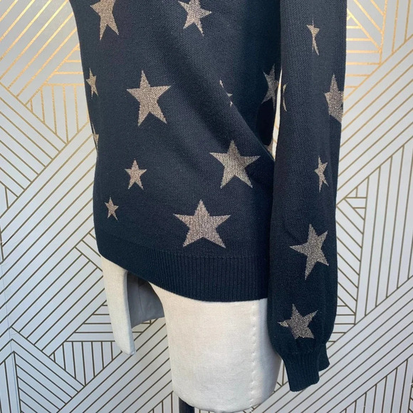 Chaser Gold Star Intarsia Bishop Sleeve‎ Sweater - Picture 6 of 12